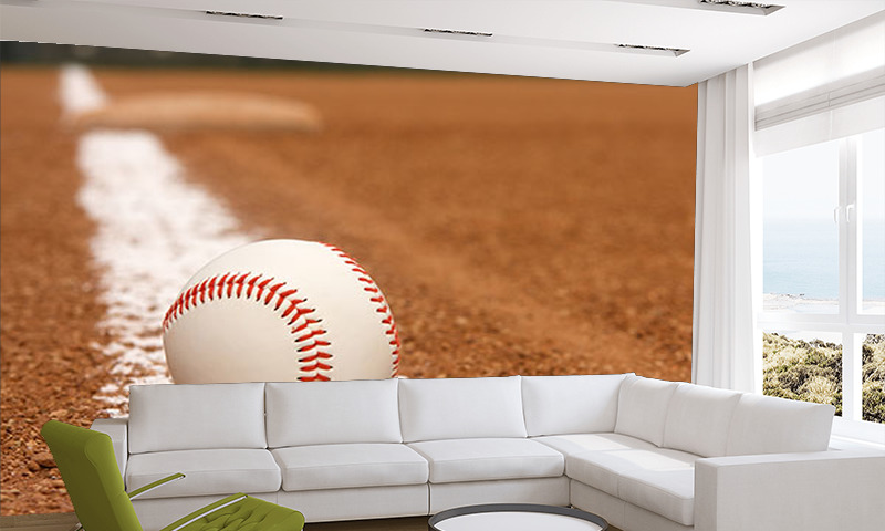 baseball bedroom wallpaper,living room,baseball glove,wall,baseball,room