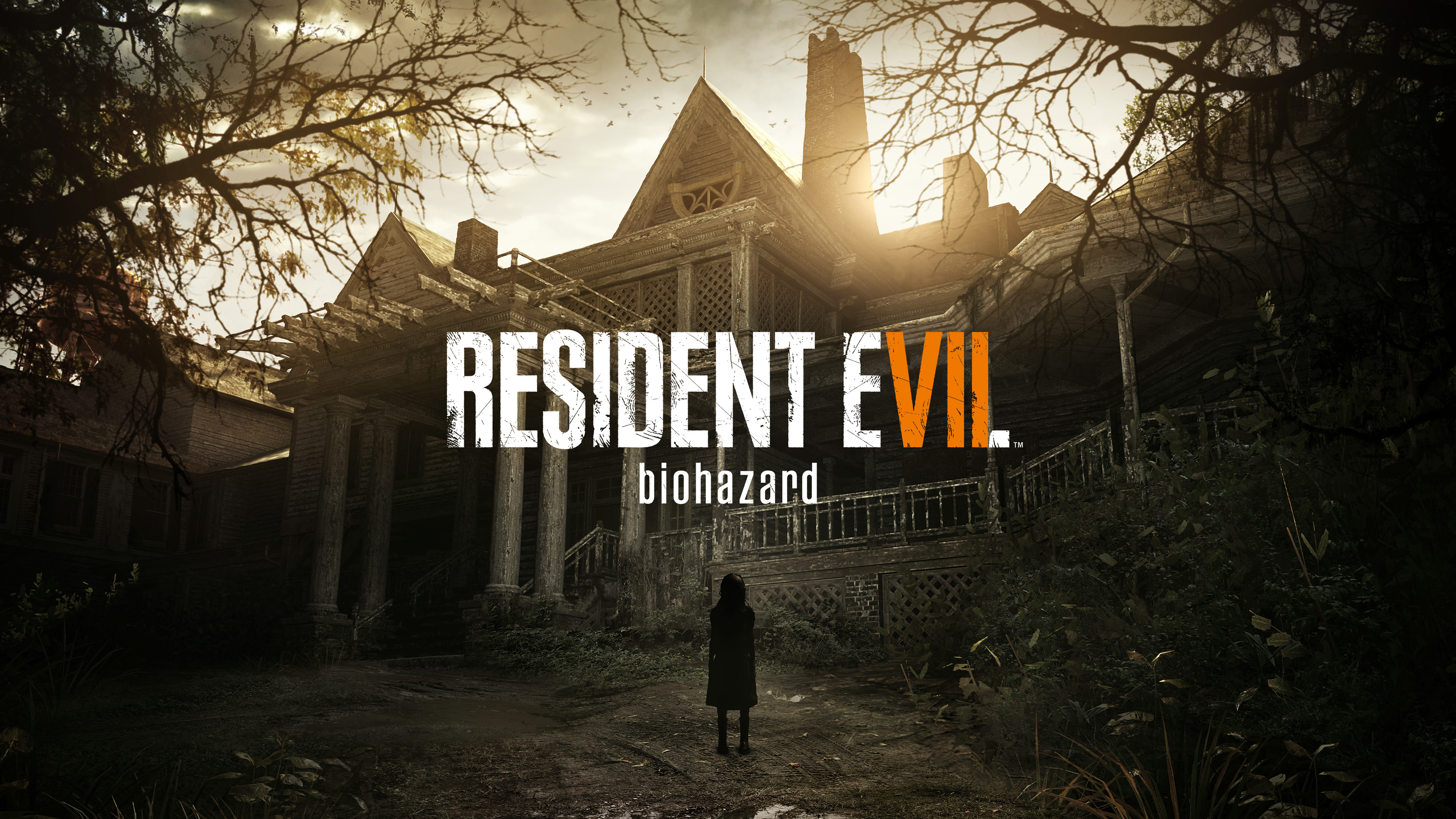 resident evil 7 fondos de pantalla hd,mañana,fuente,árbol,cielo,luz del sol