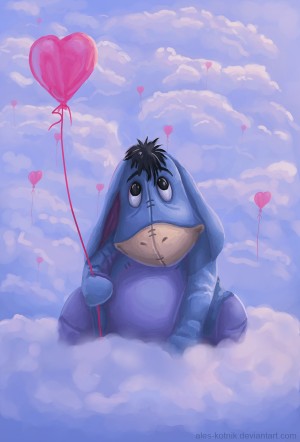 eeyore tapete,karikatur,illustration,himmel,animierter cartoon,animation