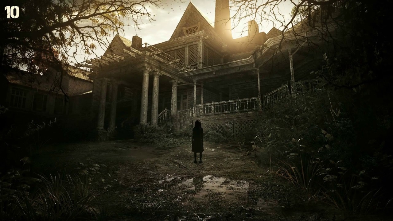 resident evil 7 fondo de pantalla de riesgo biológico,ligero,casa,atmósfera,mañana,árbol