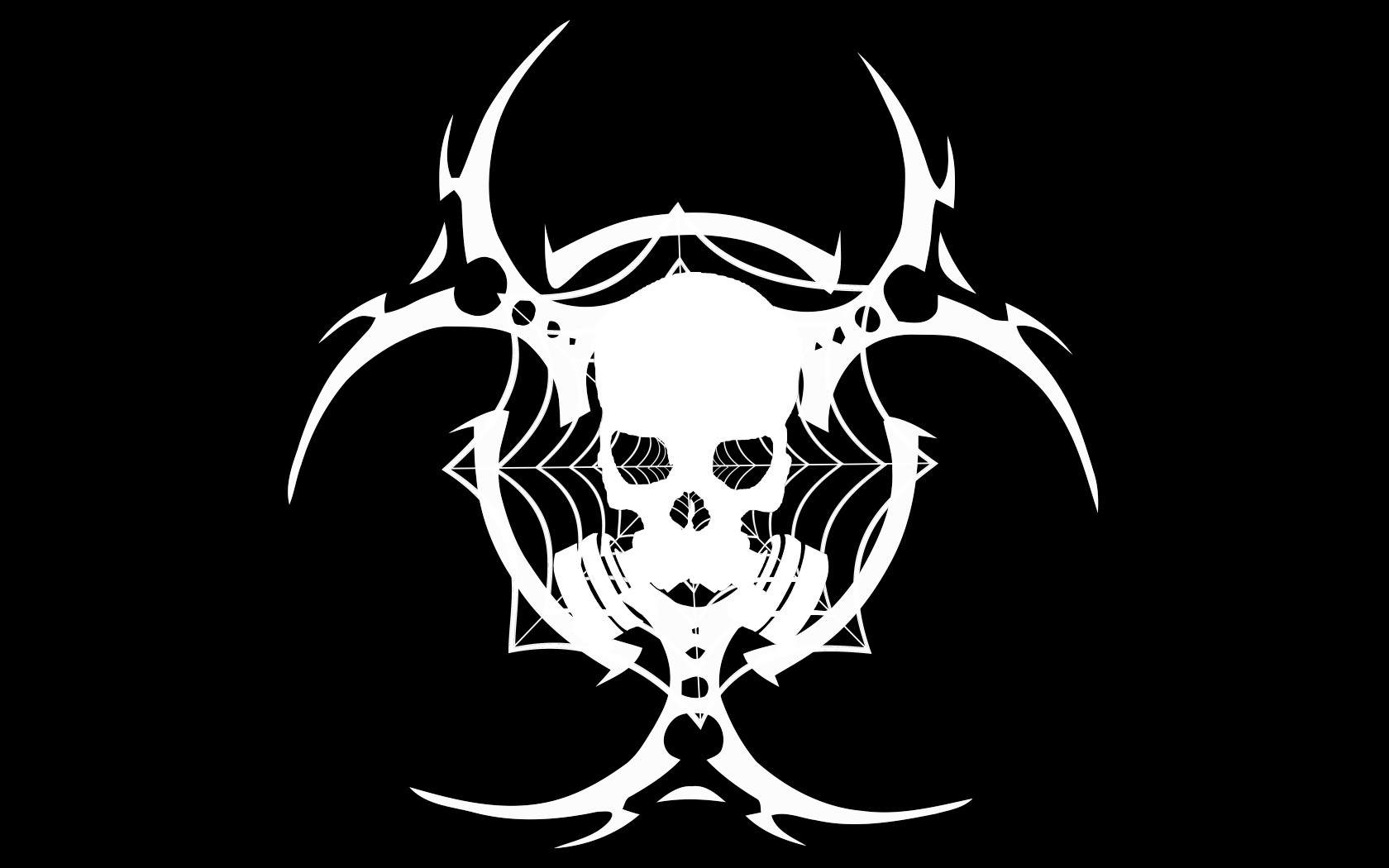 biohazard wallpaper hd,emblem,schwarz und weiß,schriftart,knochen,illustration