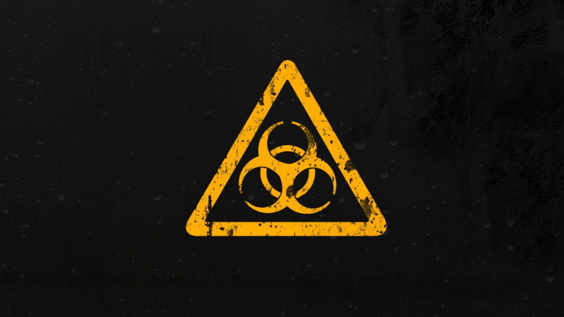 fondo de pantalla de riesgo biológico hd,triángulo,peligro,amarillo,fuente,firmar