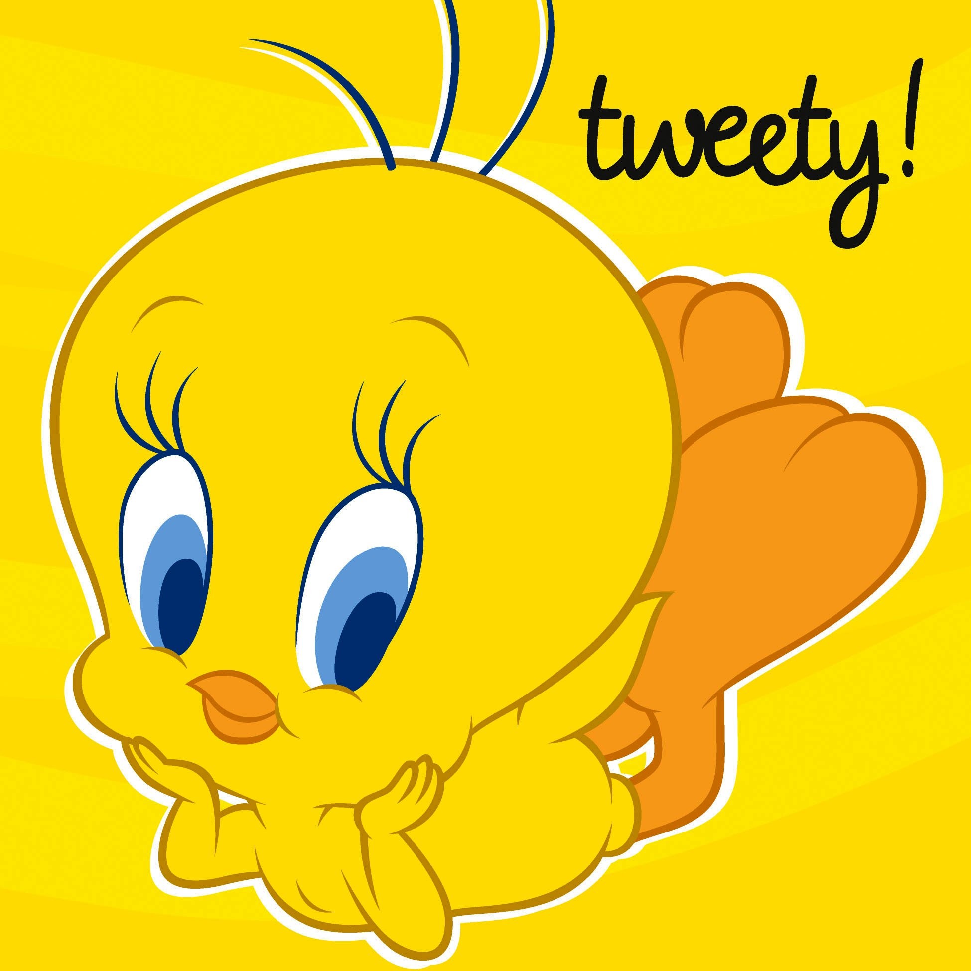 tweety wallpaper hd,karikatur,gelb,animierter cartoon,linie,illustration