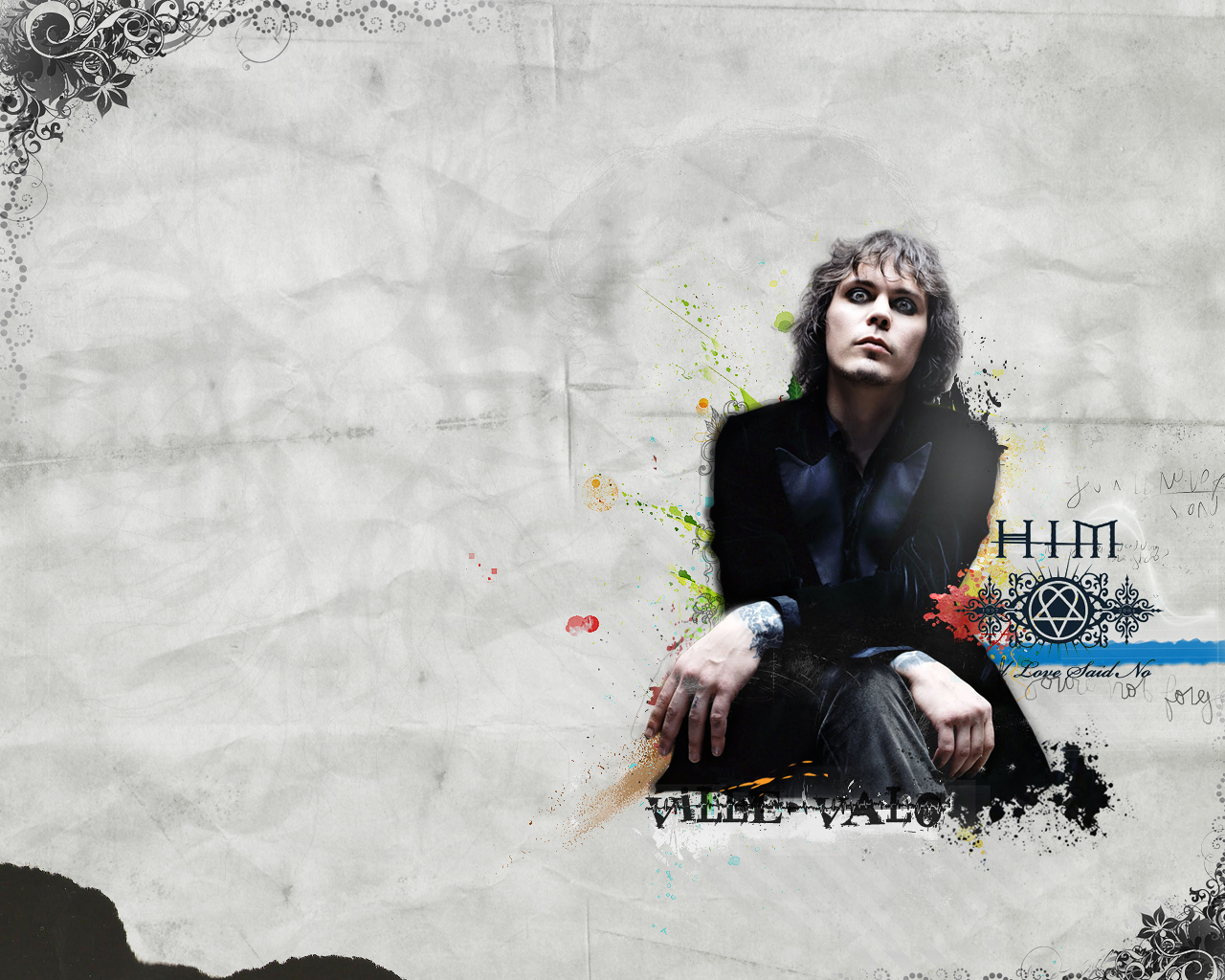 ville valo wallpaper,sitting,photography,art,illustration,album cover