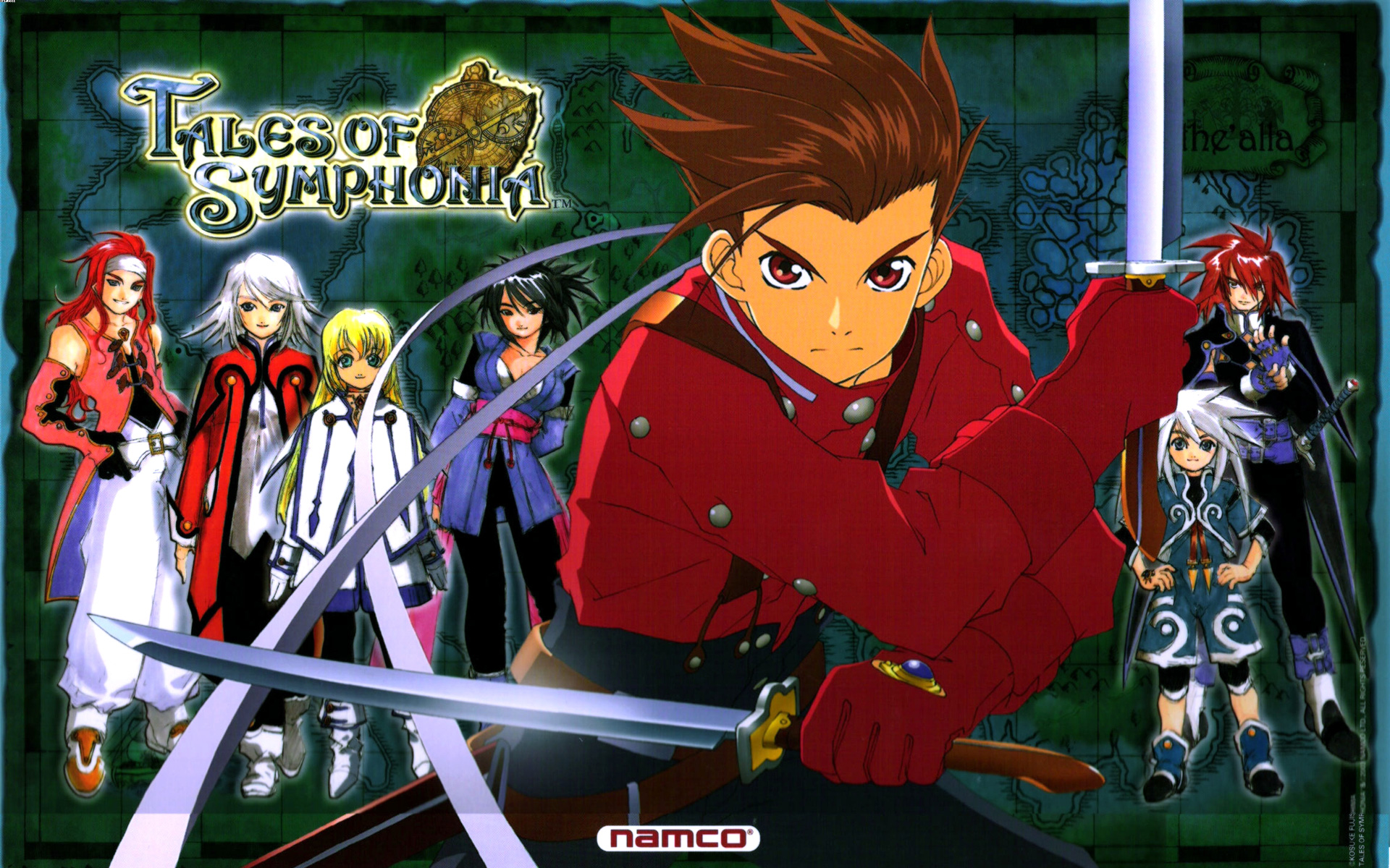 tales of symphonia wallpaper,cartoon,anime,adventure game,games,fictional character