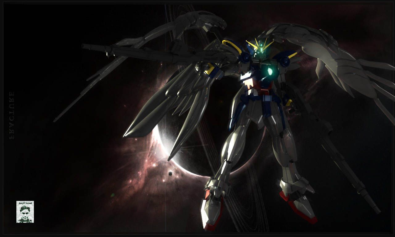 gundam wing wallpaper,pc game,darkness,mecha,cg artwork,fictional character