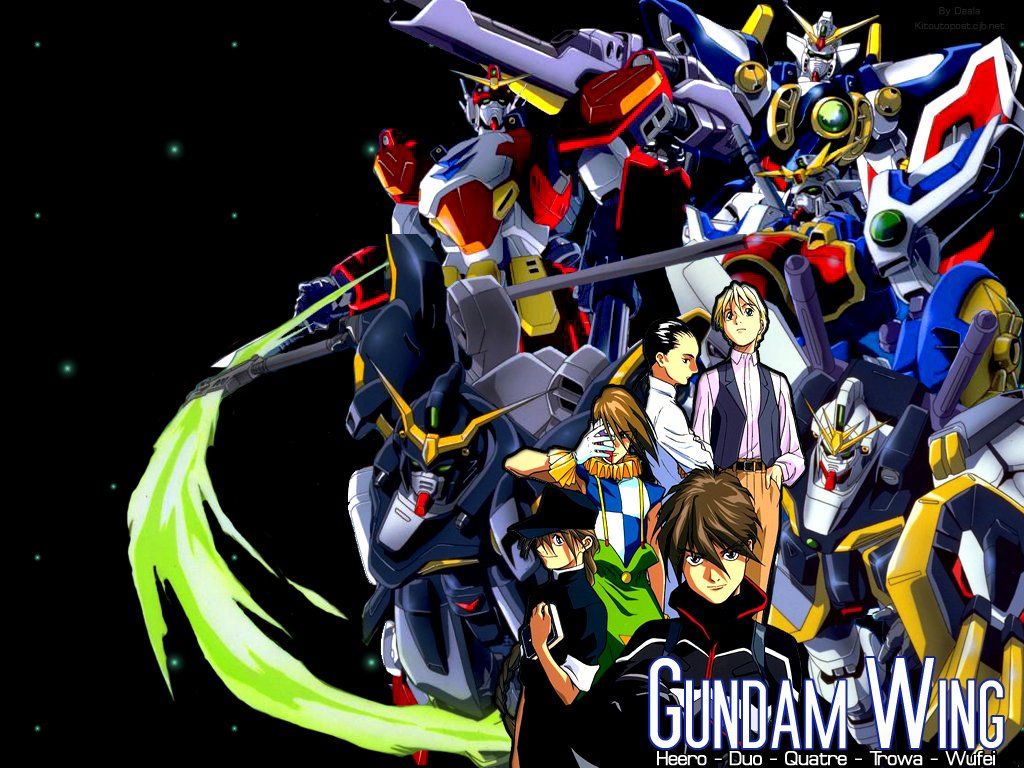 gundam wing wallpaper,mecha,cartoon,hero,graphic design,fictional character