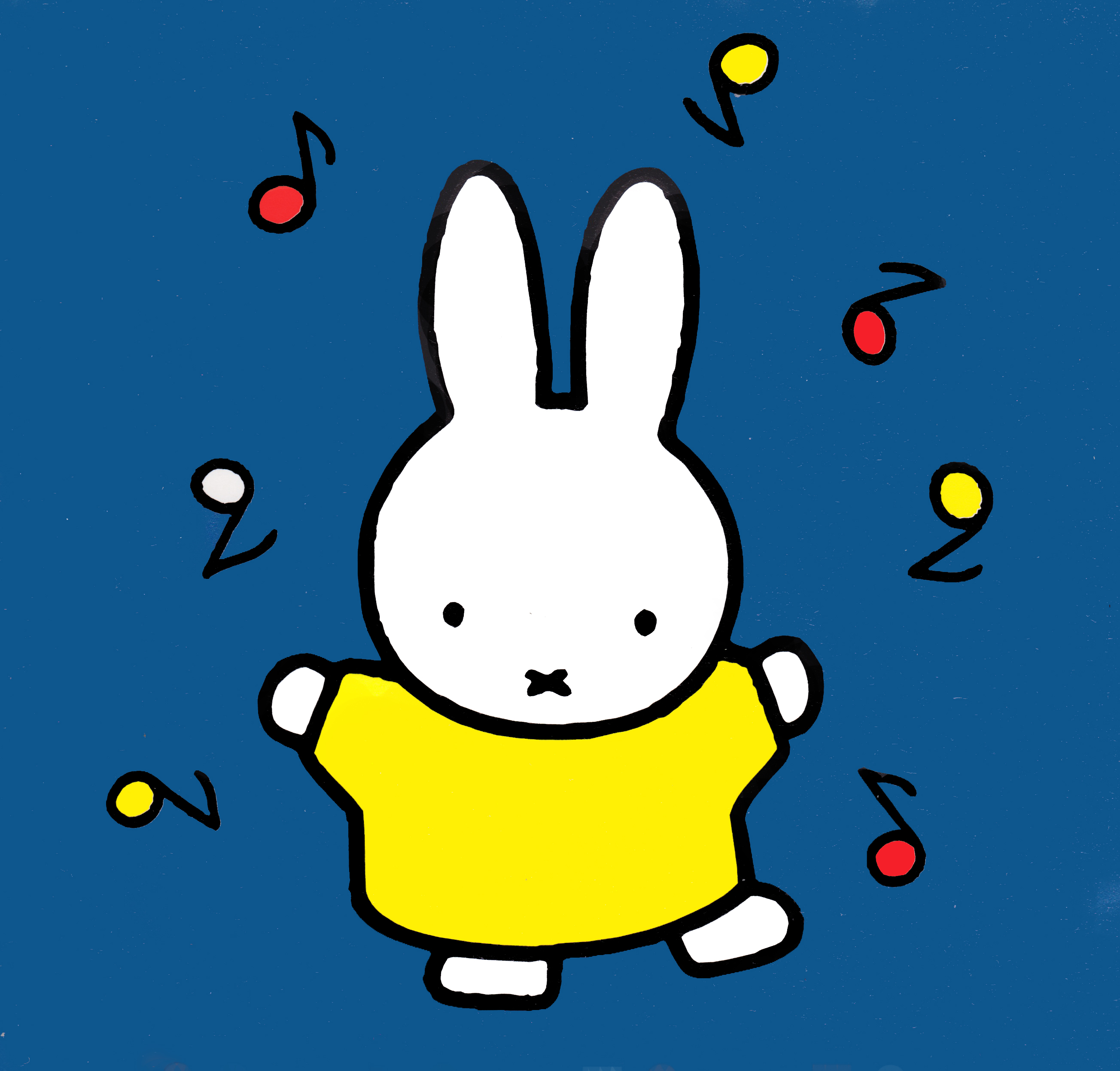 miffy wallpaper,cartoon,blue,green,yellow,sky