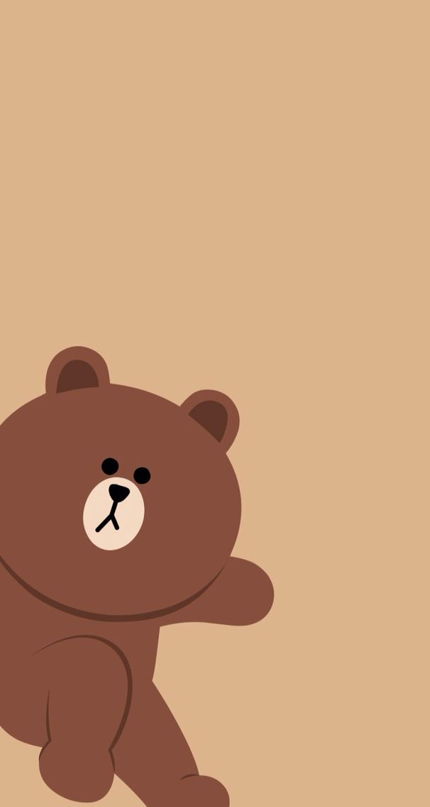 brown wallpaper line,teddy bear,cartoon,bear,brown bear,brown