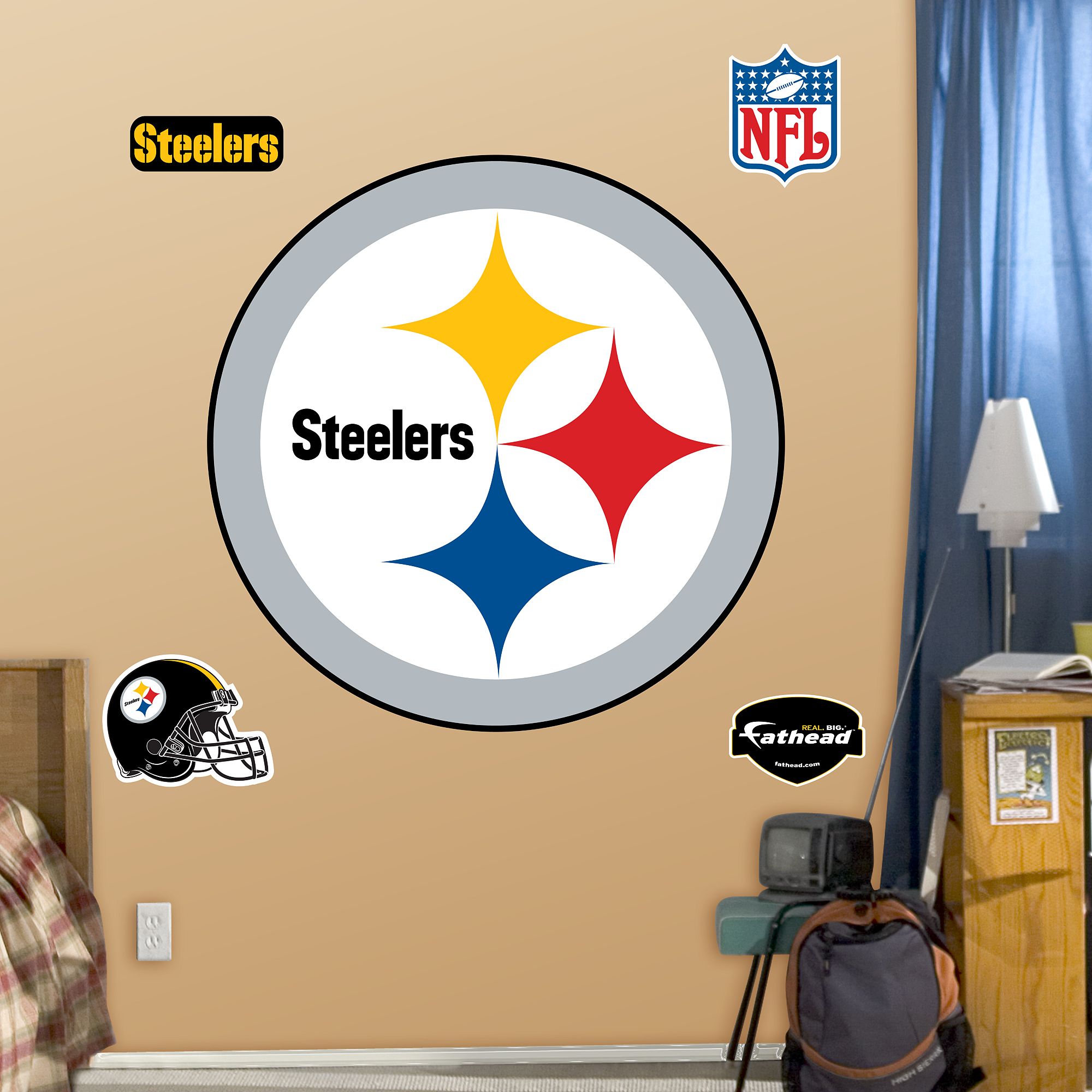 steelers wallpaper border,wall sticker,wall,room,interior design,sticker