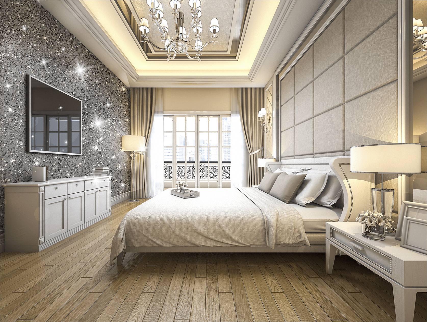 real glitter wallpaper,bedroom,room,interior design,furniture,property