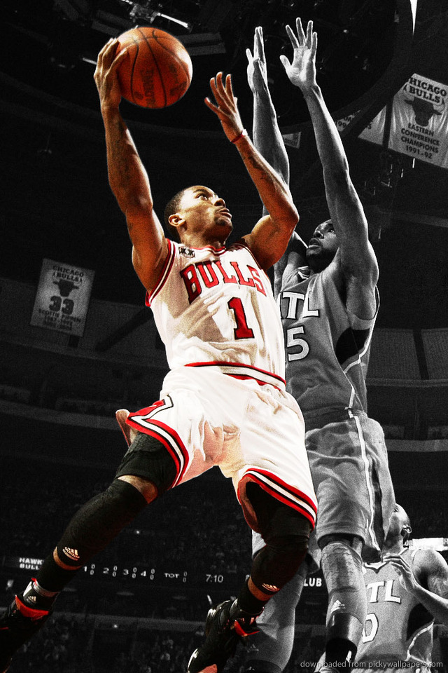 derrick rose fondos de pantalla iphone,jugador de baloncesto,movimientos de baloncesto,baloncesto,clavada,jugador