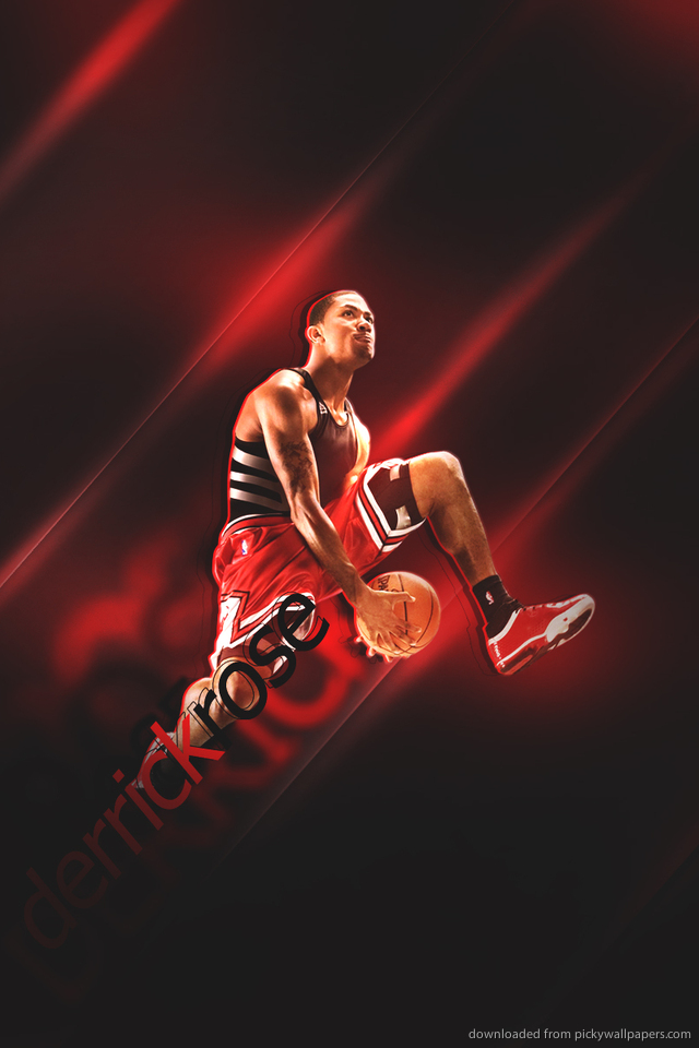 derrick rose wallpaper iphone,rosso,manifesto,giocatore di pallacanestro,prestazione,animazione