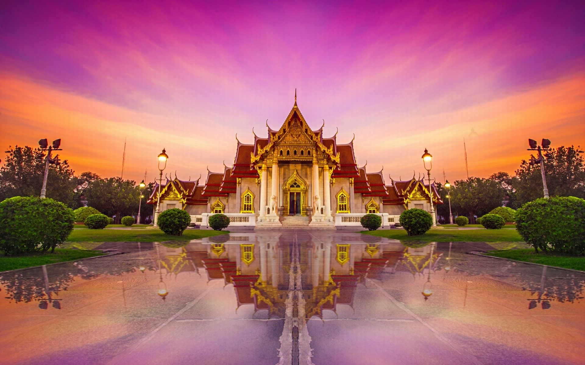thai wallpaper,landmark,nature,sky,reflection,architecture