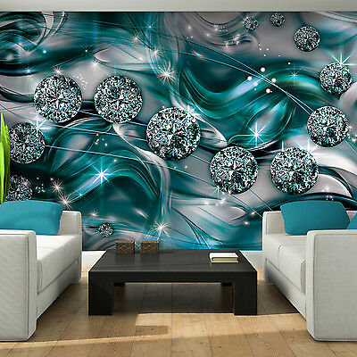 wallpaper 3d effekt,turchese,acqua,blu,verde,murale