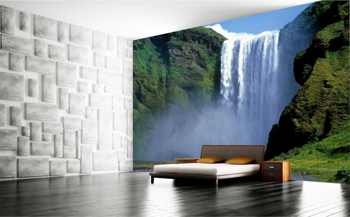 3d effekt tapete für wände,natur,natürliche landschaft,wand,hintergrund,wasserfall