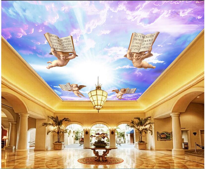 ceiling murals wallpaper,ceiling,sky,architecture,building,mural