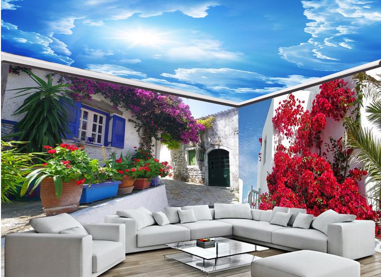 scenic wallpaper murals,living room,property,wall,mural,natural landscape