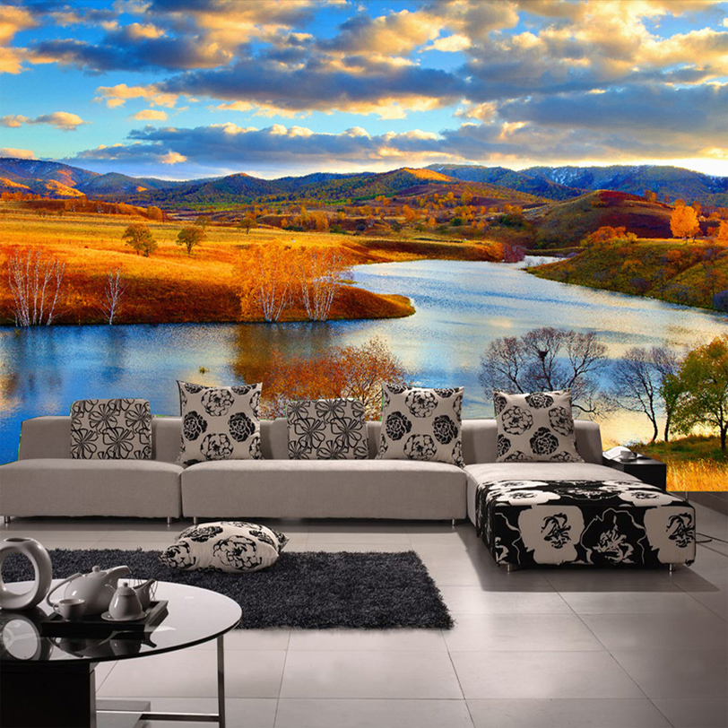 scenic wallpaper murals,natural landscape,nature,sky,property,room