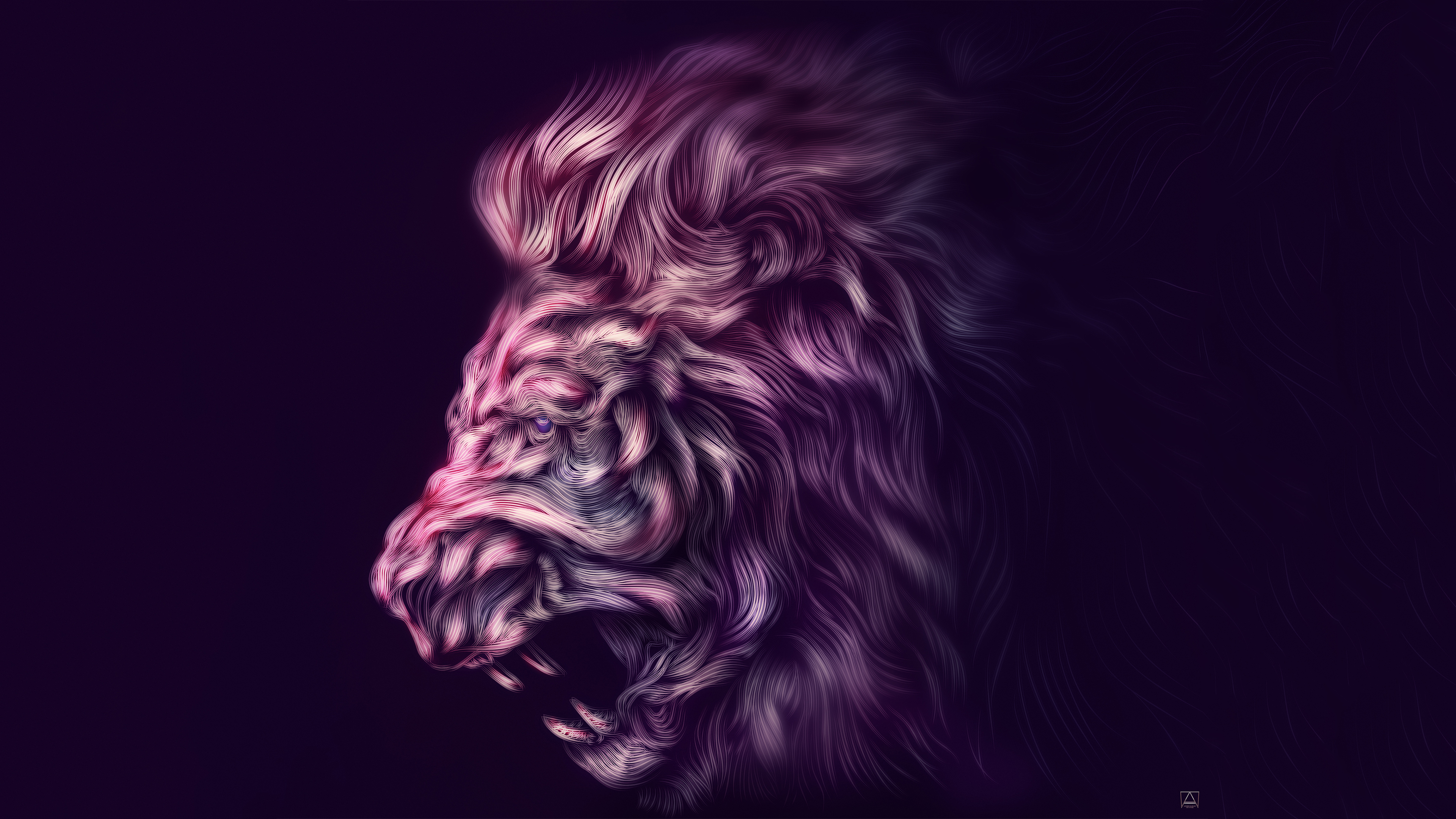 digital wallpaper for walls,purple,lion,darkness,illustration,big cats
