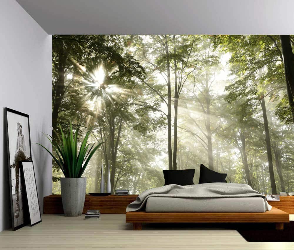 large wallpaper murals,room,bedroom,wall,furniture,interior design