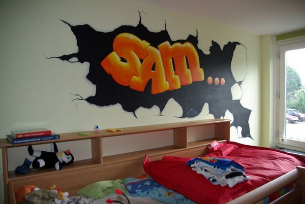 personalisierte graffiti tapete,wandaufkleber,zimmer,wand,schlafzimmer,bett