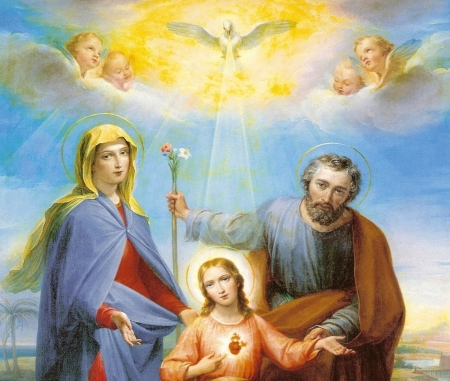 carta da parati sacra famiglia,pittura,benedizione,mitologia,arte,cielo