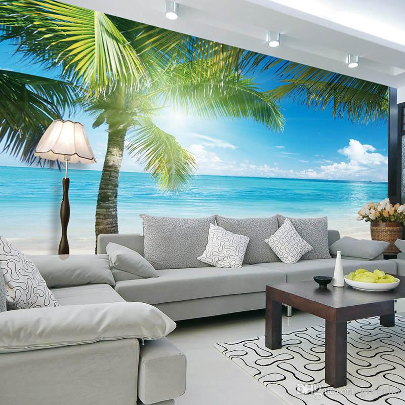 beach wallpaper bedroom,natural landscape,living room,wall,room,property