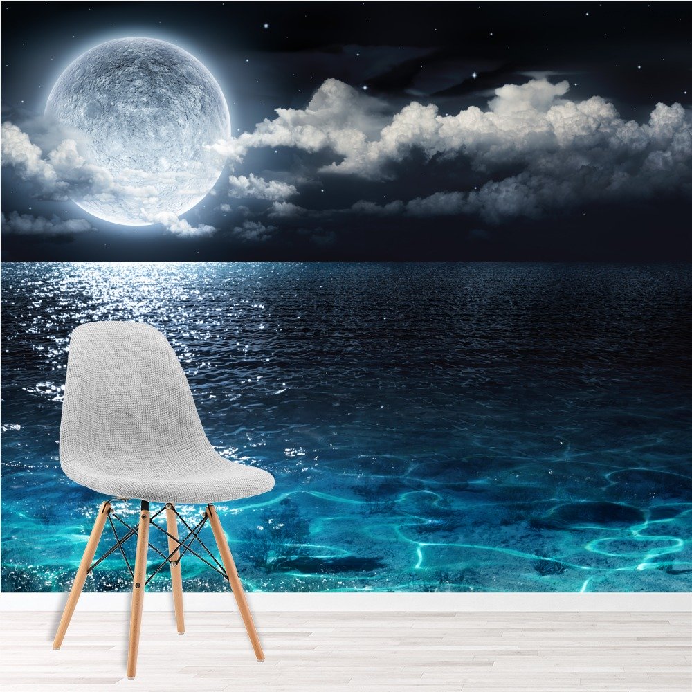 papel pintado del océano para el dormitorio,cielo,luz de la luna,nube,fondo de pantalla,atmósfera