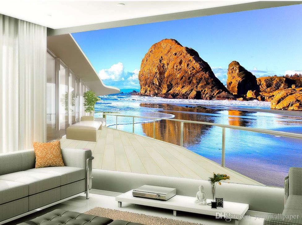 papel pintado del océano para el dormitorio,paisaje natural,pared,mural,habitación,fondo de pantalla