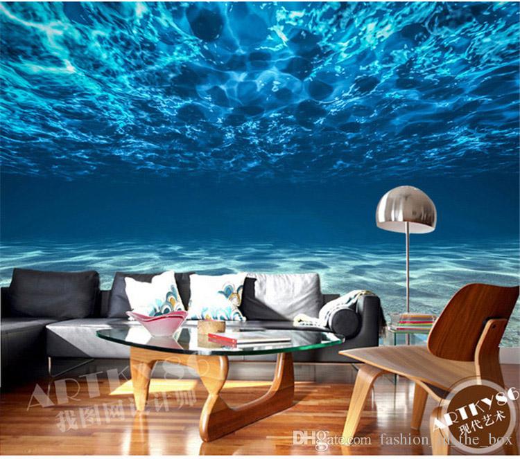침실 바다 벽지,가구,하늘,푸른,방,자연 경관
