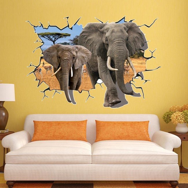 papier peint à thème africain,l'éléphant,éléphants et mammouths,mur,autocollant mural,éléphant d'afrique