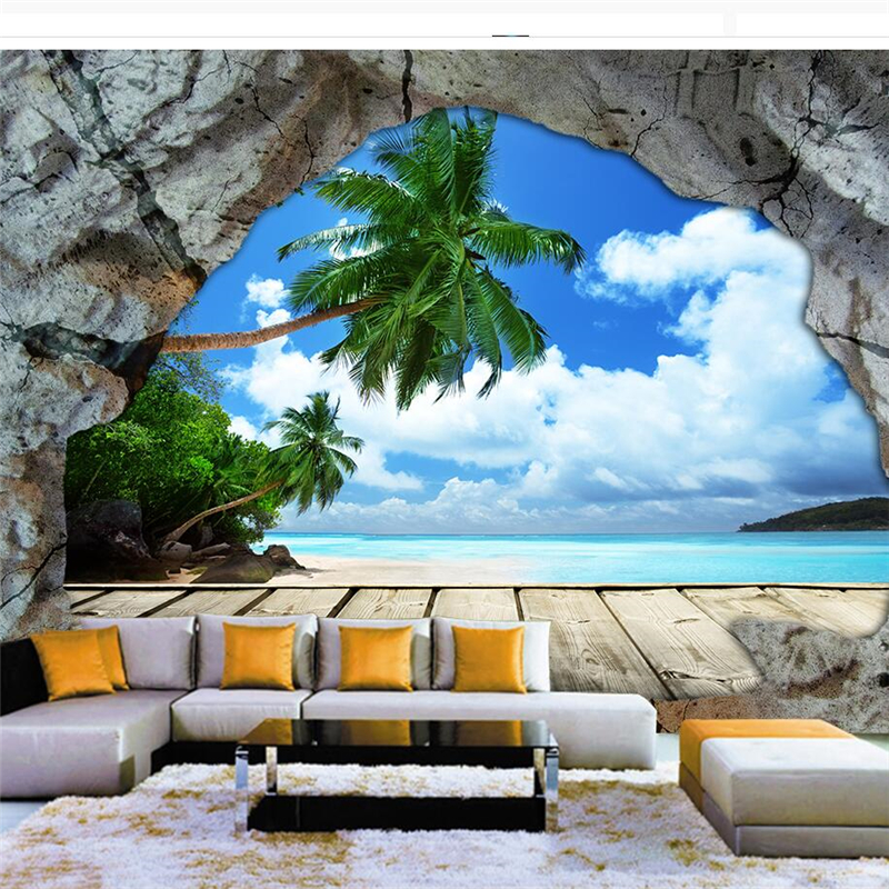 sea wallpaper for walls,natural landscape,room,wall,mural,living room