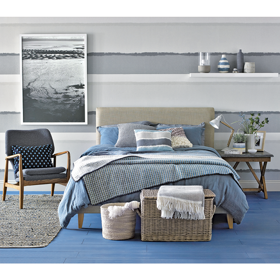 papier peint sur le thème de la plage pour la chambre,meubles,chambre,lit,chambre,bleu