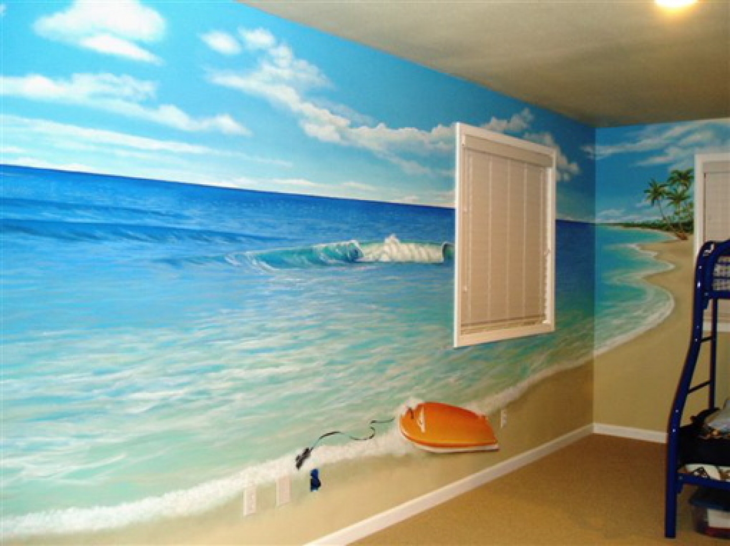 Beach themed wallpaper for bedroom, sky, blue, wall, mural, ocean