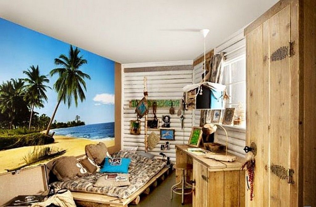 beach themed wallpaper for bedroom,property,room,building,interior design,furniture