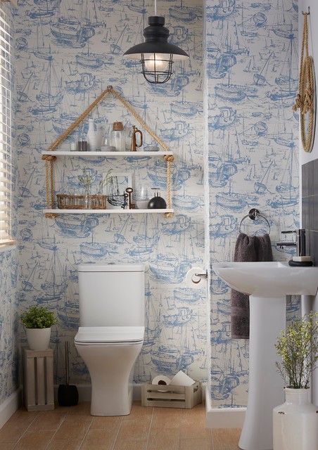 papel tapiz de baño náutico,pared,baño,loseta,habitación,diseño de interiores