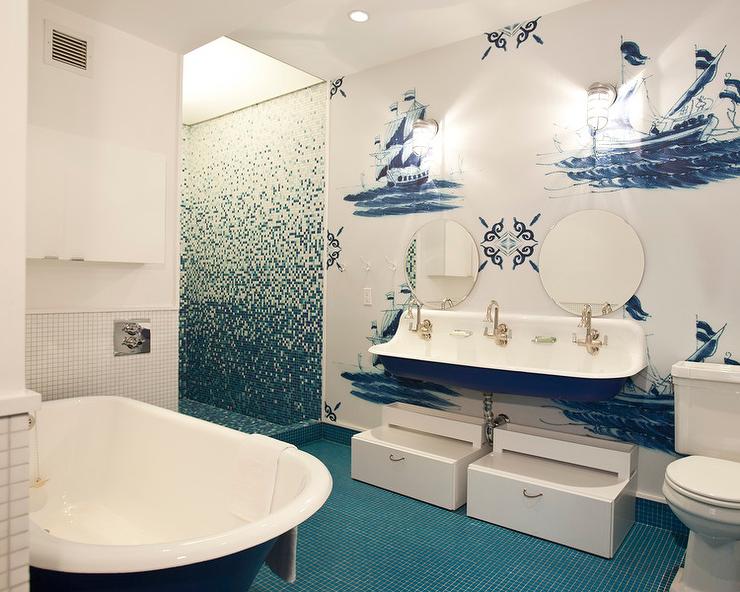 nautical bathroom wallpaper,bathroom,room,property,interior design,wall
