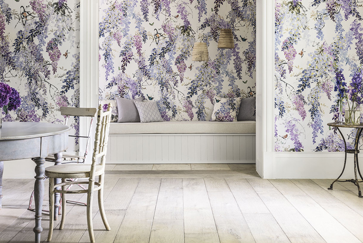 contemporary wallpaper designs uk,interior design,purple,curtain,room,violet