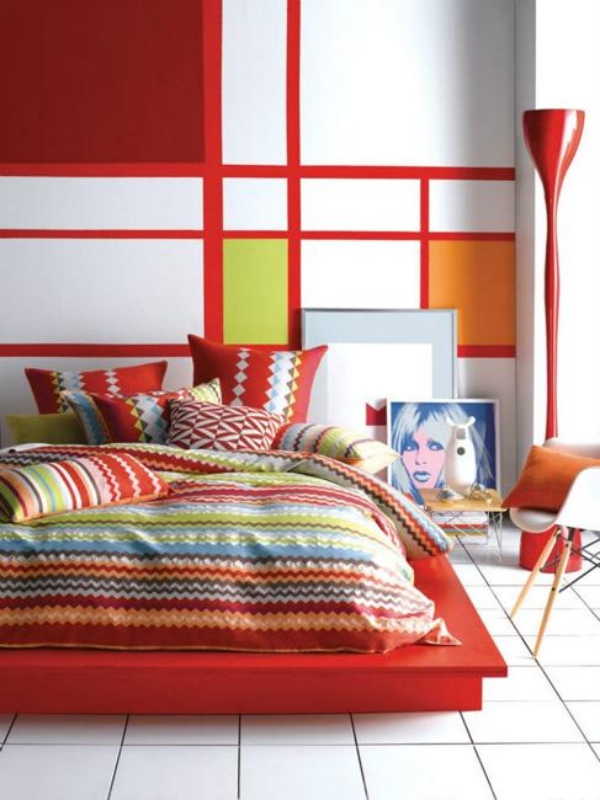 침실 벽지 패턴,가구,침실,침대,침대 시트,주황색