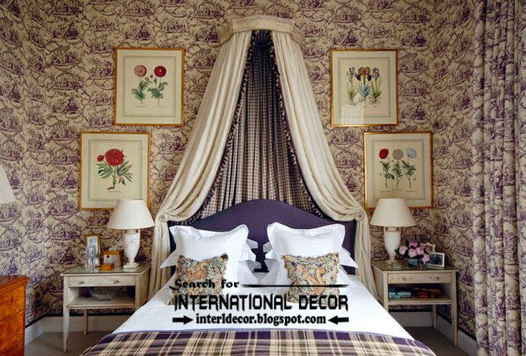 영어 스타일 벽지,침실,방,가구,인테리어 디자인,침대