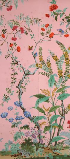 chinoiserie 배경 영국,분홍,꽃,식물,무늬,직물