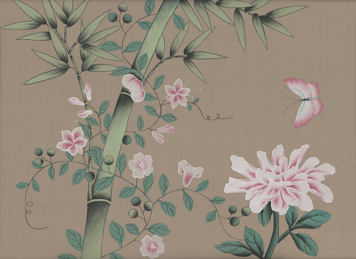 chinoiserie 배경 영국,분홍,꽃,식물,꽃 무늬 디자인,벽지