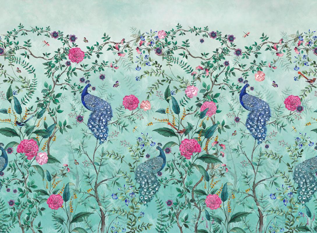 chinoiserie wallpaper uk,flower,pattern,botany,plant,watercolor paint