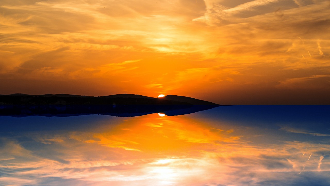 prossimo la carta da parati arancione,cielo,ultimi bagliori,orizzonte,tramonto,natura