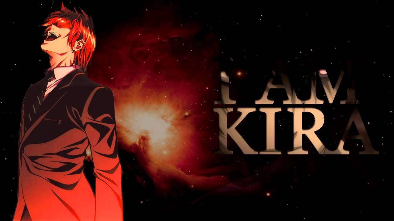 kira wallpaper,font,anime,darkness,fictional character,space