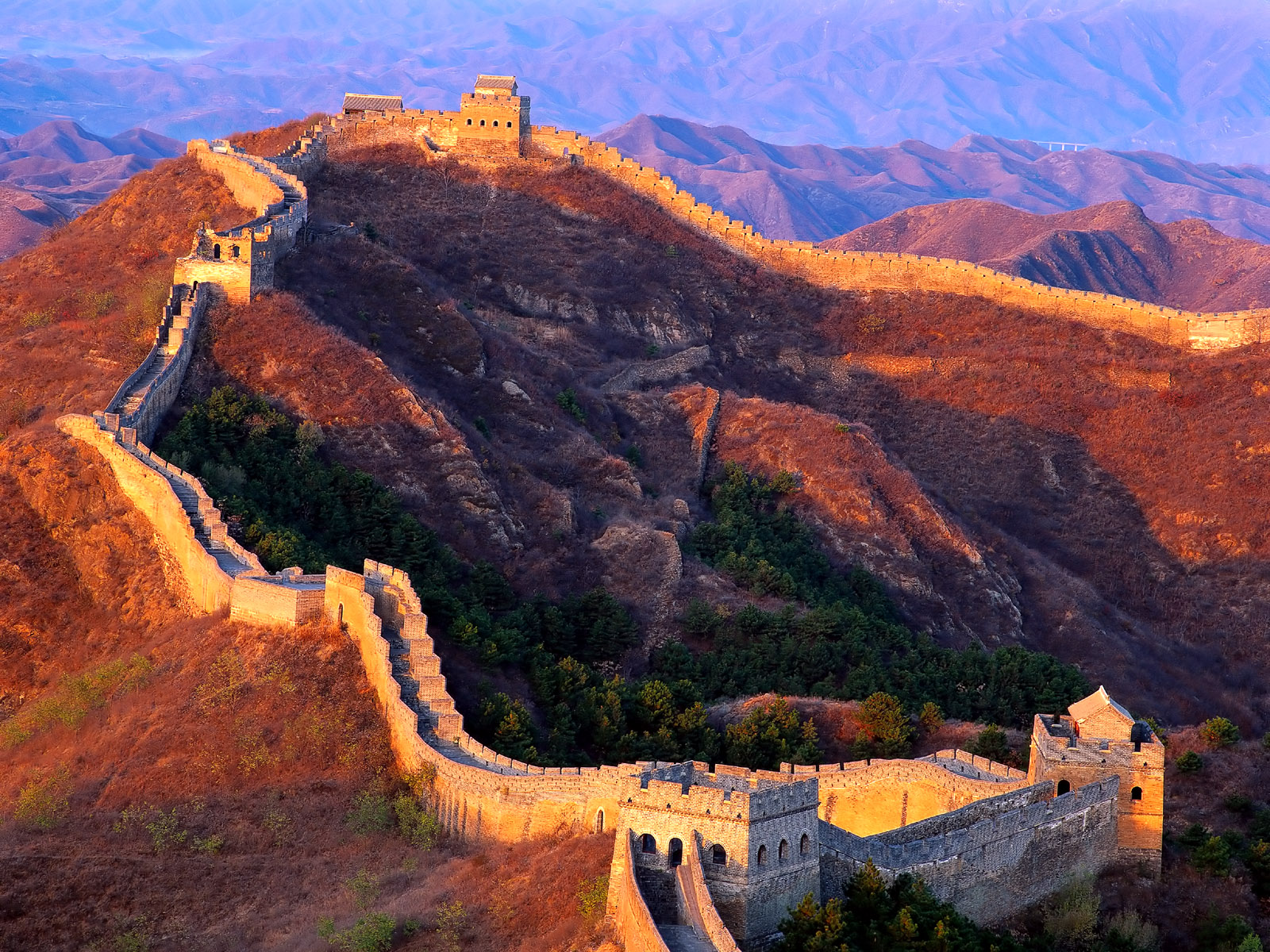 중국의 만리 장성 벽지,산,자연,자연 경관,하늘,언덕