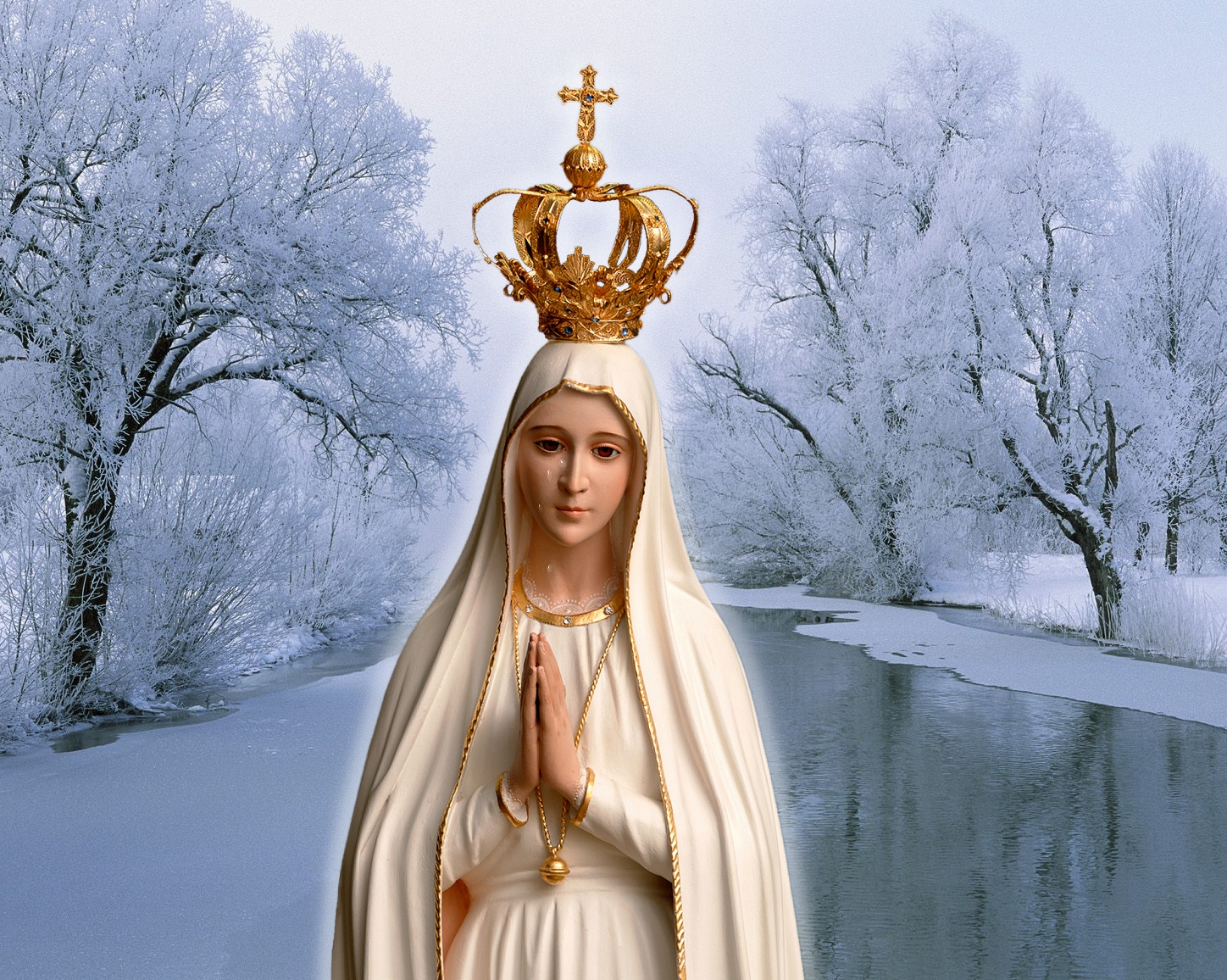 our lady of fatima wallpaper,beauty,headpiece,winter,crown