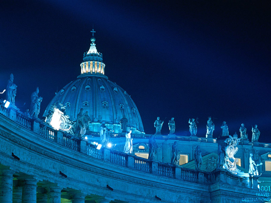 carta da parati vaticano,blu,notte,cielo,architettura,cupola