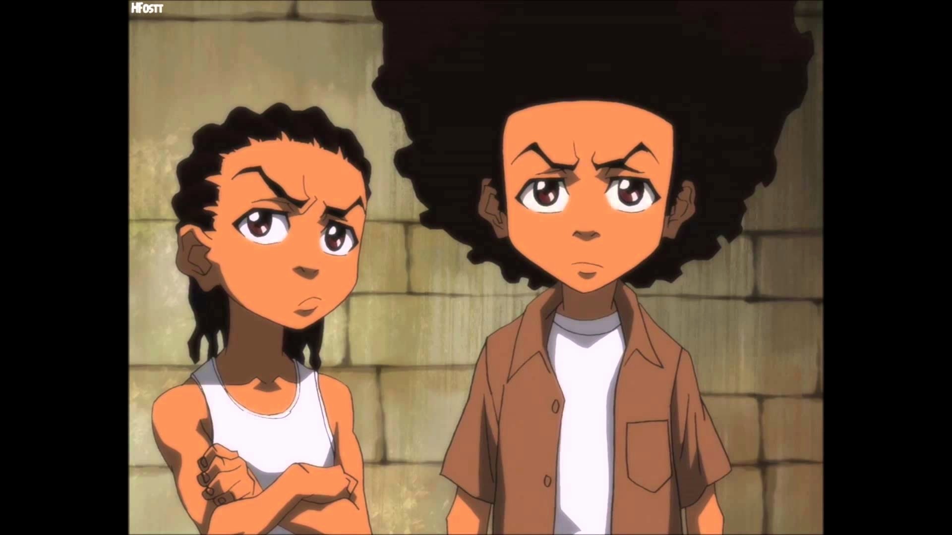 boondocks iphone wallpaper,animated cartoon,cartoon,animation,anime,human